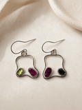 Green & Pink Tourmaline Earrings