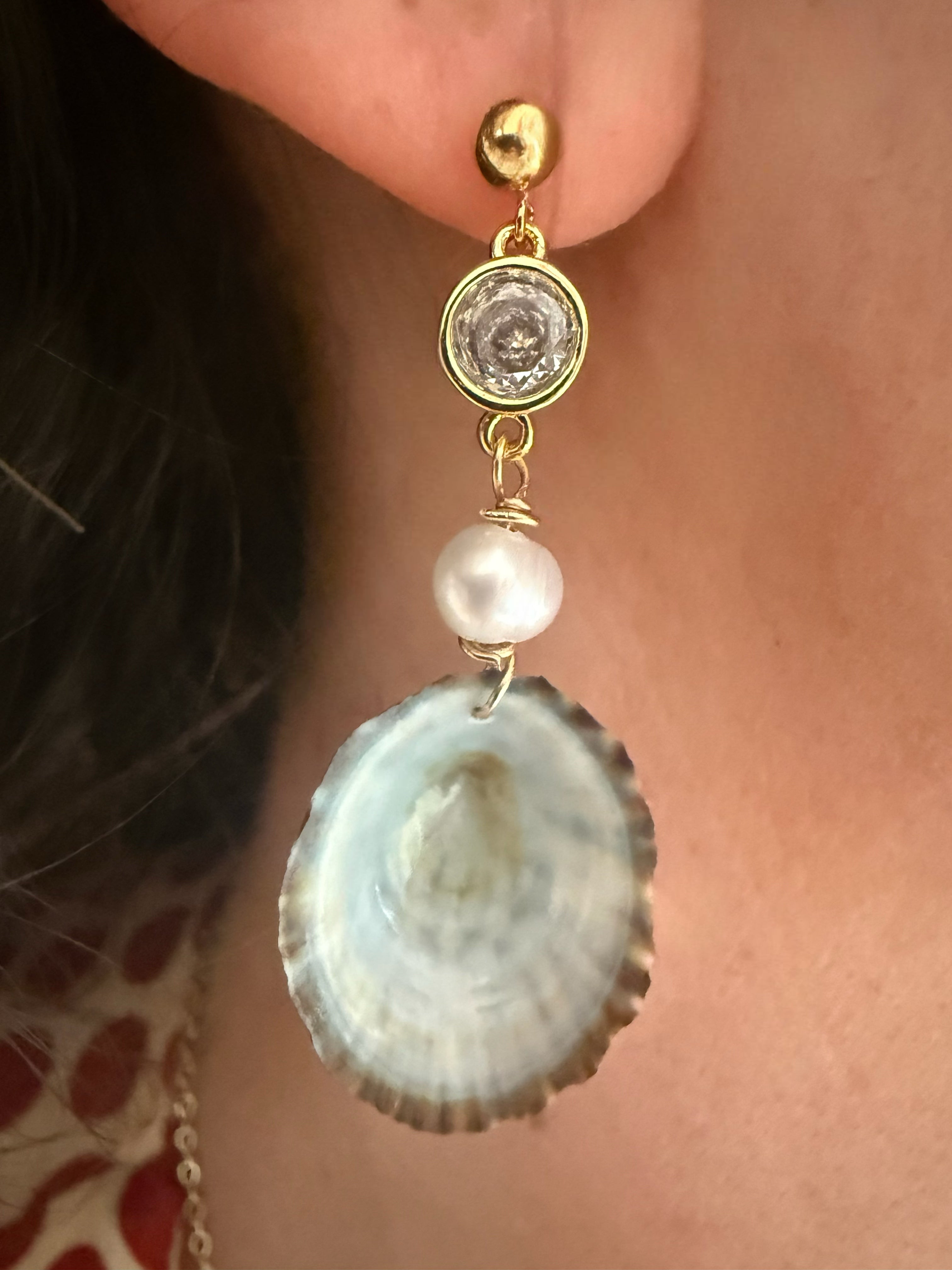 Limpet Pearl Drop Earrings
