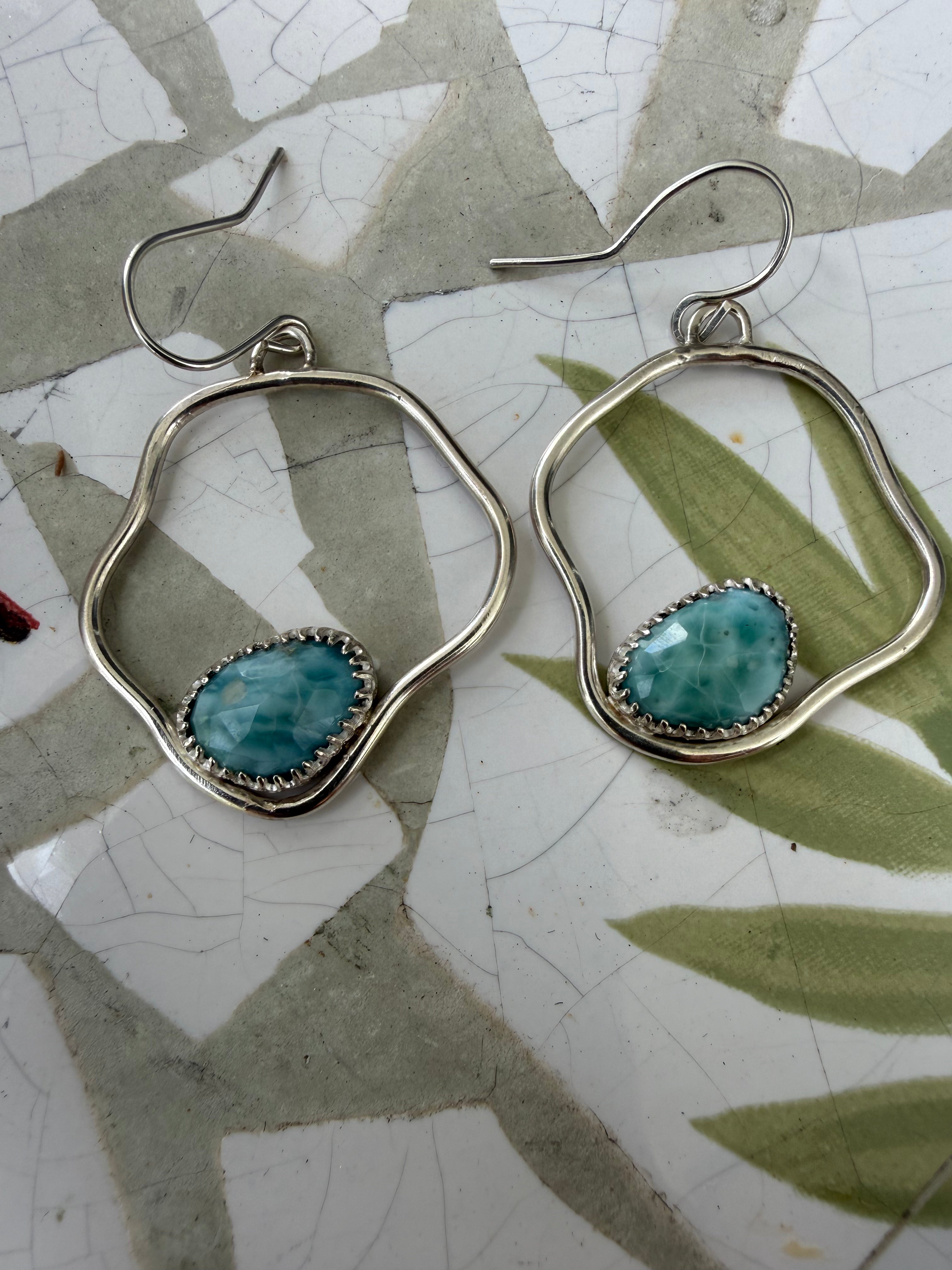 Larimar Dangling Earrings