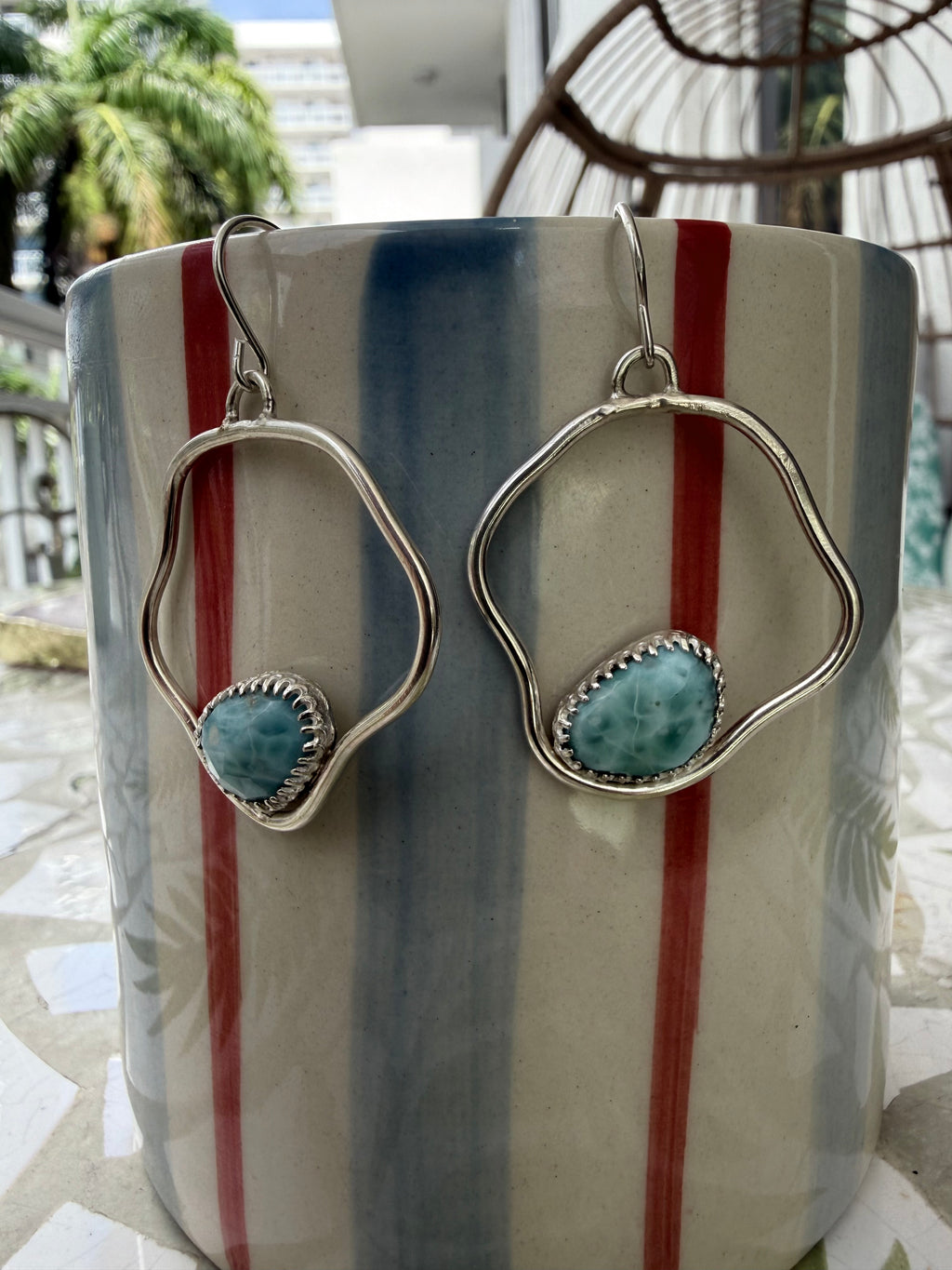 Larimar Dangling Earrings