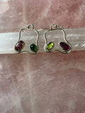 Green & Pink Tourmaline Earrings