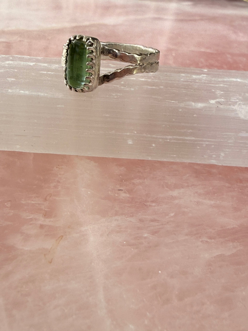 Multi tourmaline flat twist ring (size 6.25)
