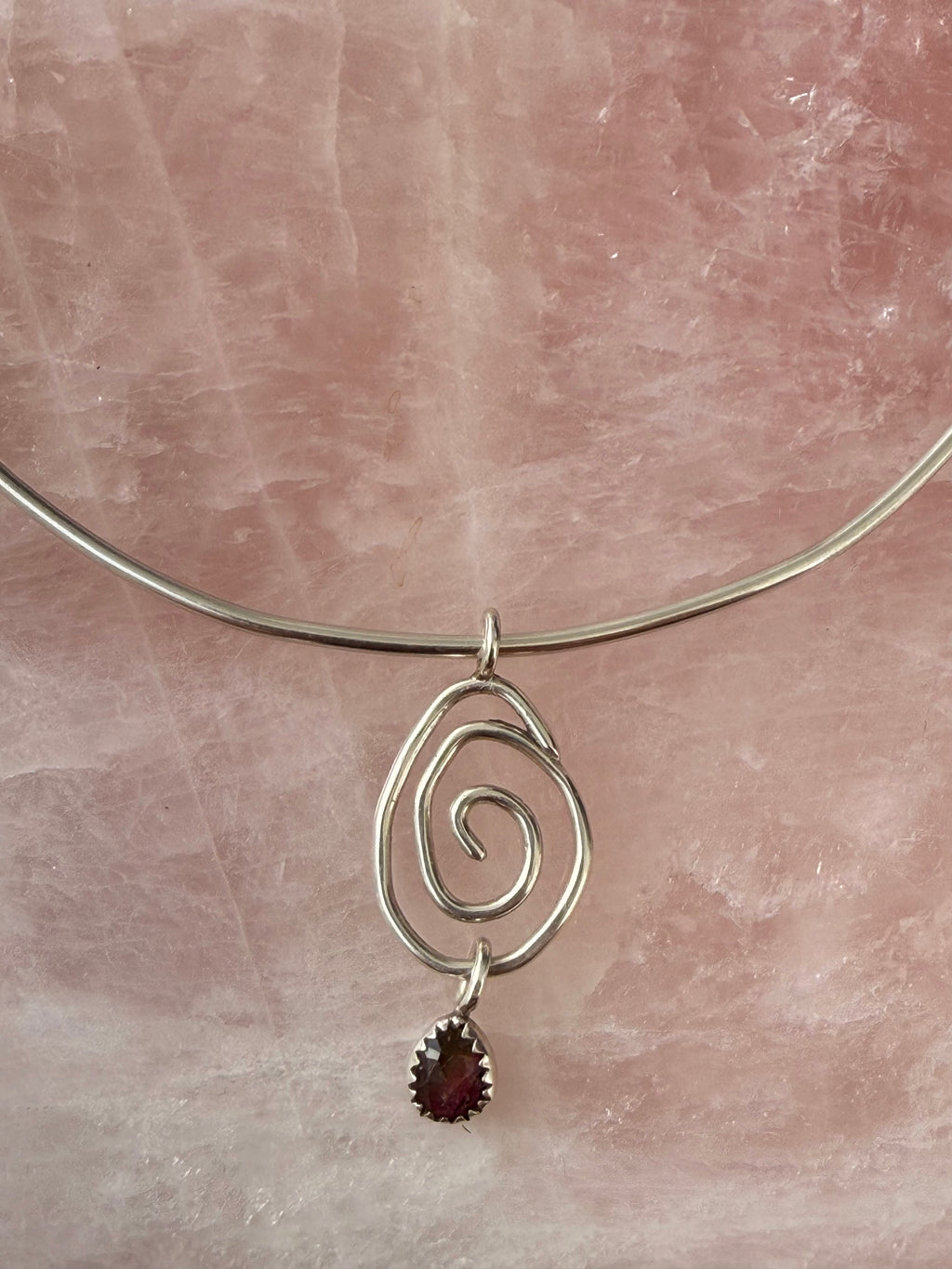 Multi Tourmaline Spiral Pendant