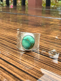 Turquoise Hammered Adjustable Ring (size 6-8.5)