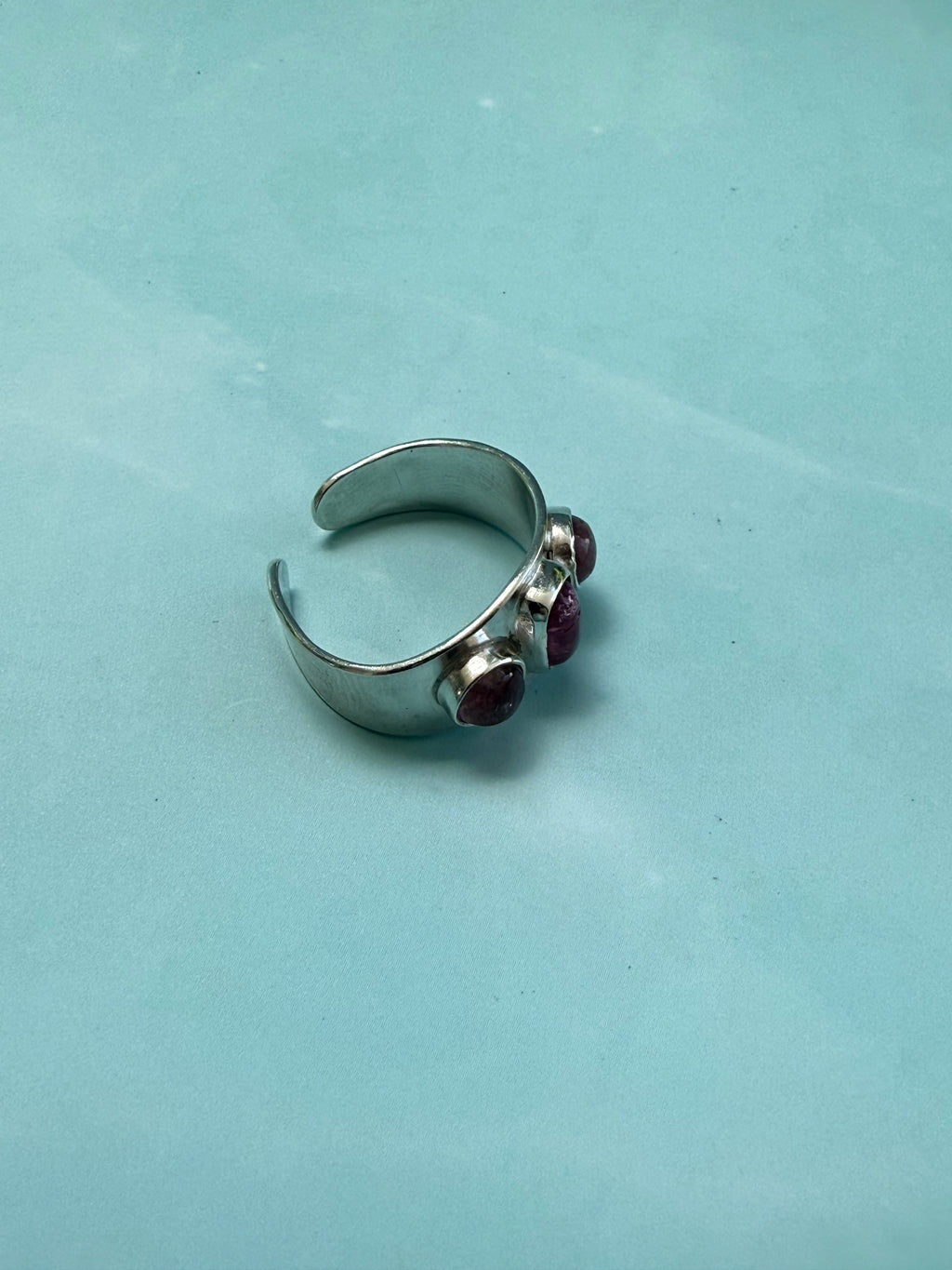 Pink Tourmaline Triplet Adjustable Ring (size 6.5-9.5)