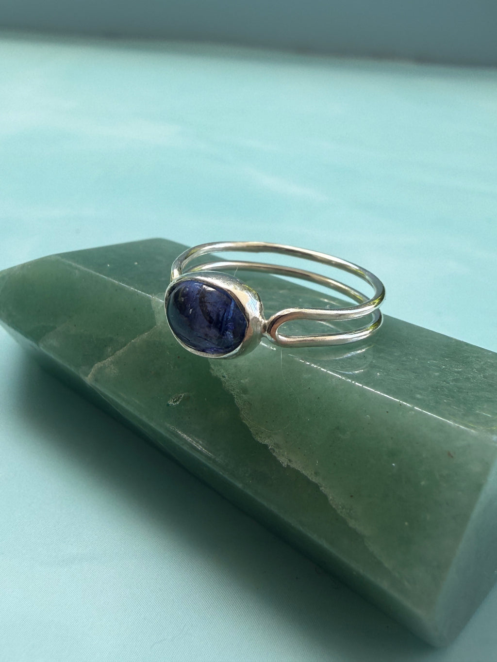 Tanzanite double band stacking ring (size 5.5)