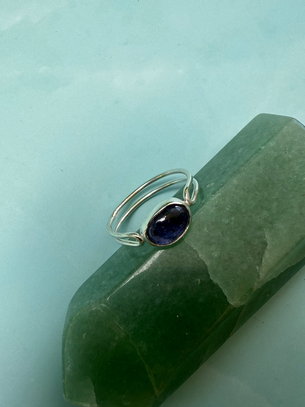 Tanzanite double band stacking ring (size 5.5)