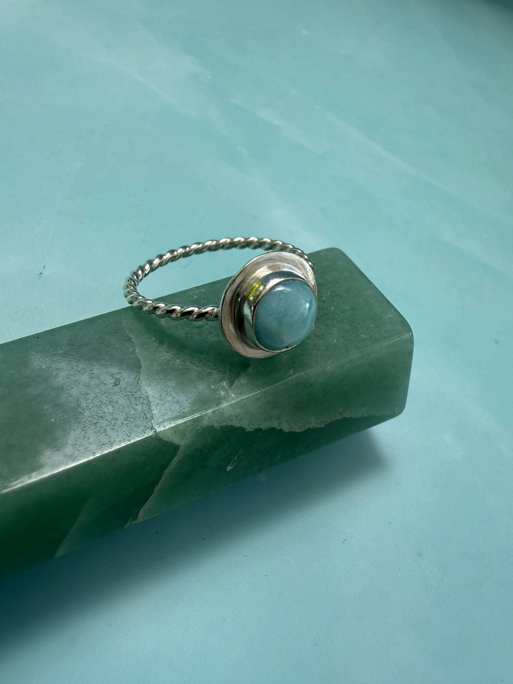 Larimar twisted stacking ring (size 8.5)