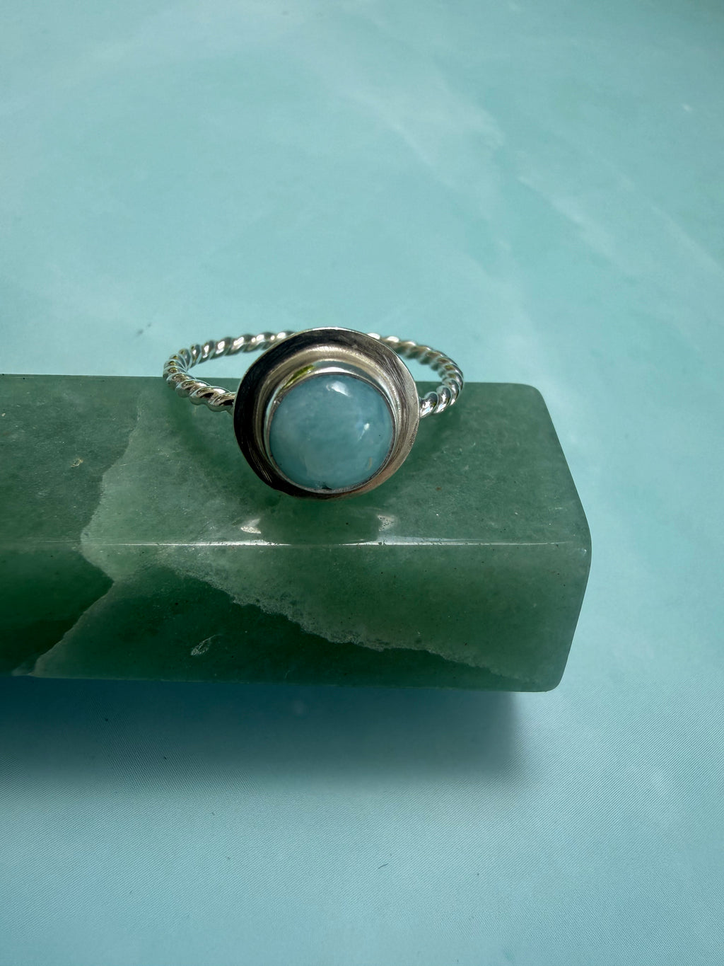 Larimar twisted stacking ring (size 8.5)