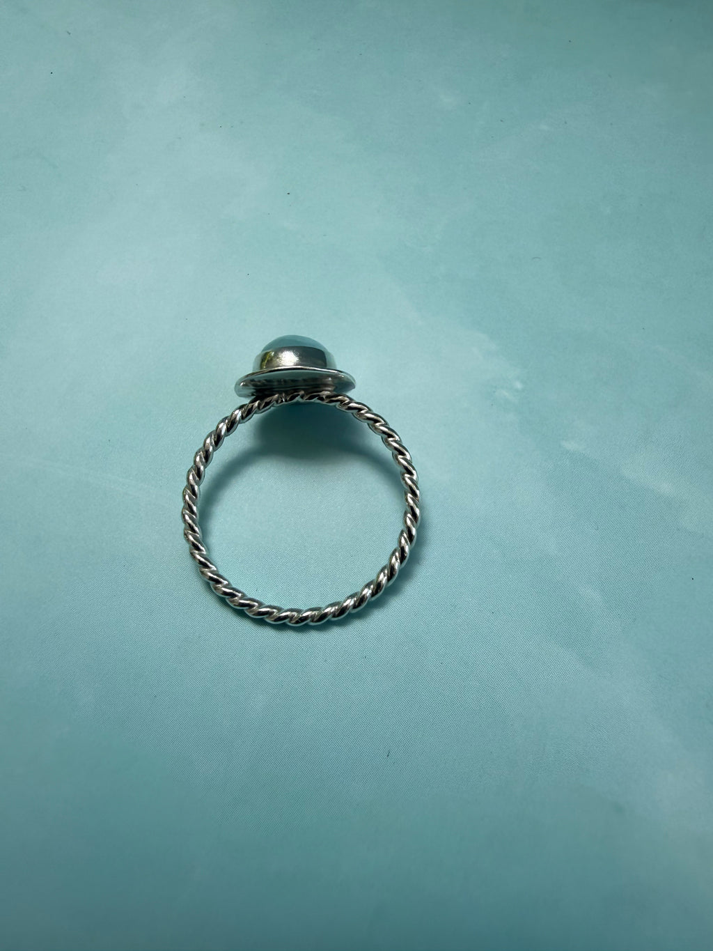 Larimar twisted stacking ring (size 8.5)