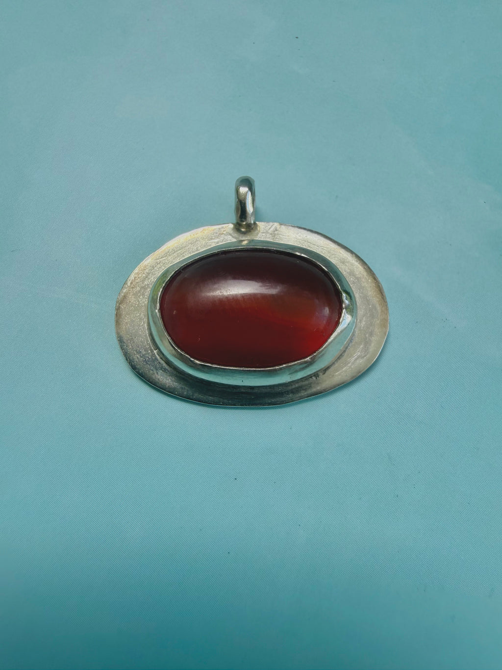 Oval Carnelian Solid Back Pendant