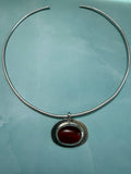 Oval Carnelian Solid Back Pendant