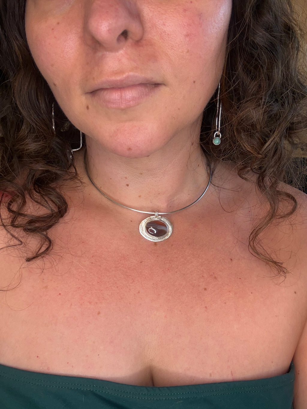 Lake Superior Agate Solid Back Pendant