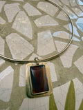 Rectangular Lake Superior Agate Solid Back Pendant