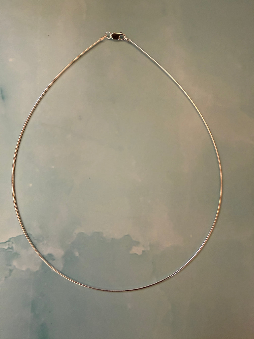 Sterling Silver Omega choker necklace - 16"
