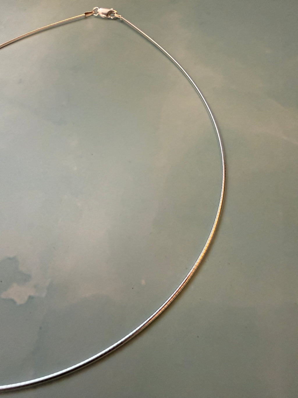 Sterling Silver Omega choker necklace - 16"