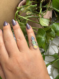 Opal, Tourmaline, Tanzanite Triplet ring, Size 7