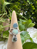 Opal, Tourmaline, Tanzanite Triplet ring, Size 8.25