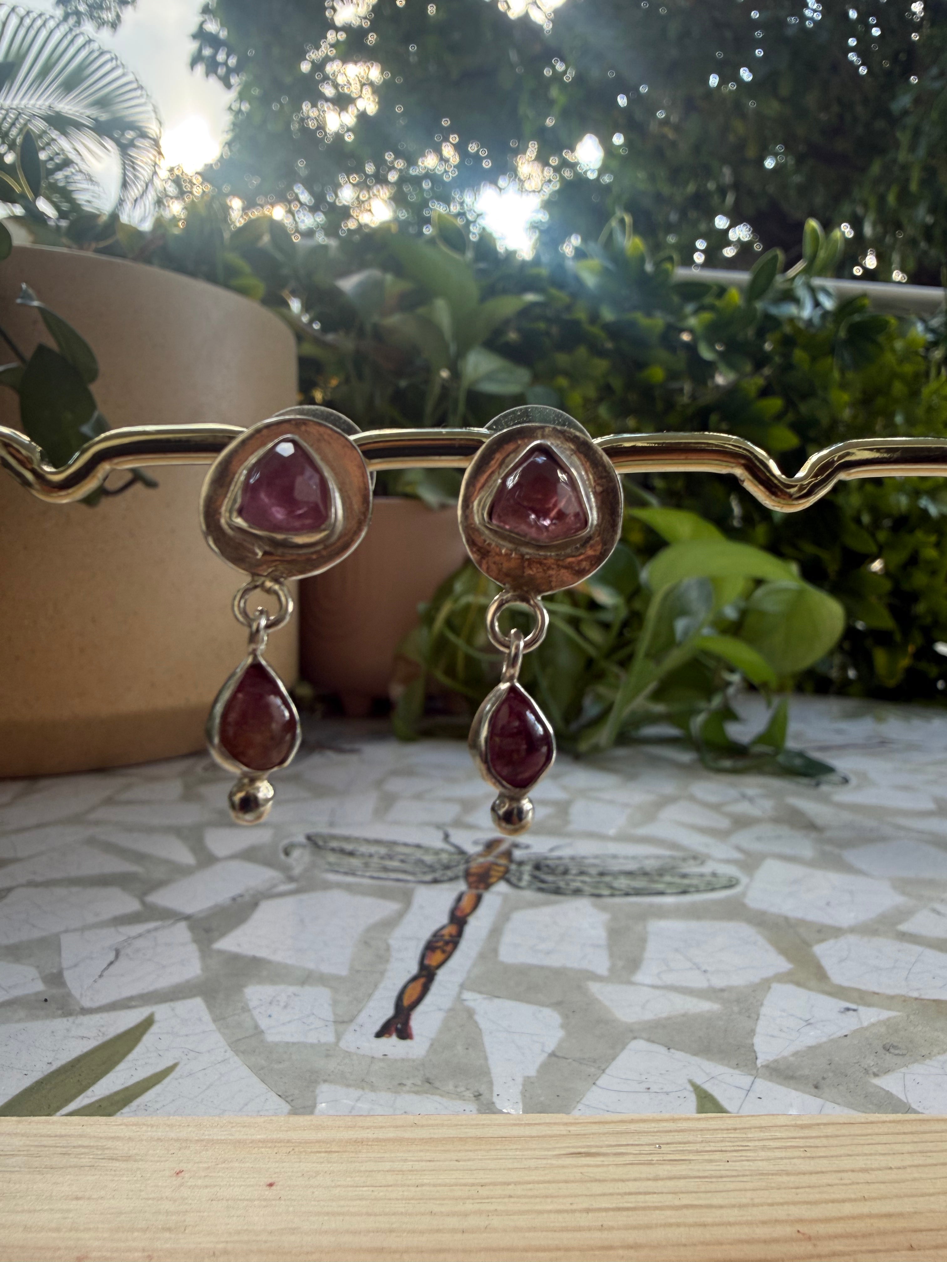 Pink Tourmaline Earrings