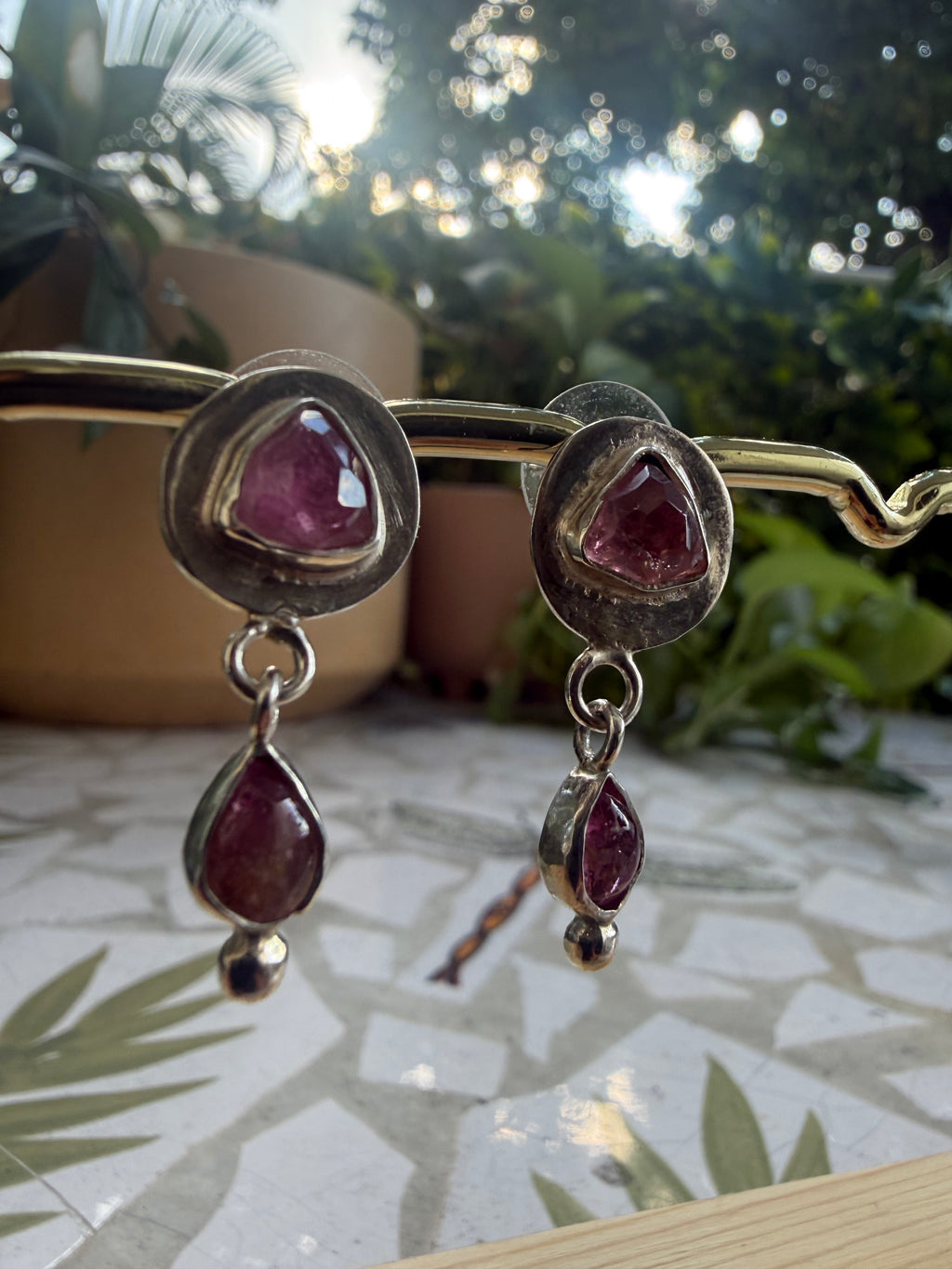 Pink Tourmaline Earrings