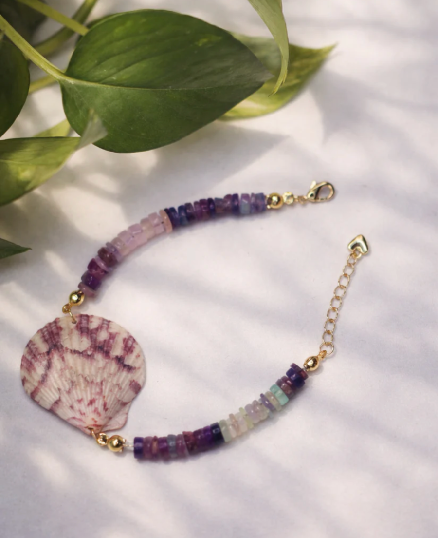 Fluorite Calico Scallop Bracelet