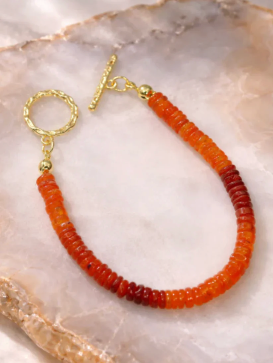 Fire Carnelian Toggle Bracelet
