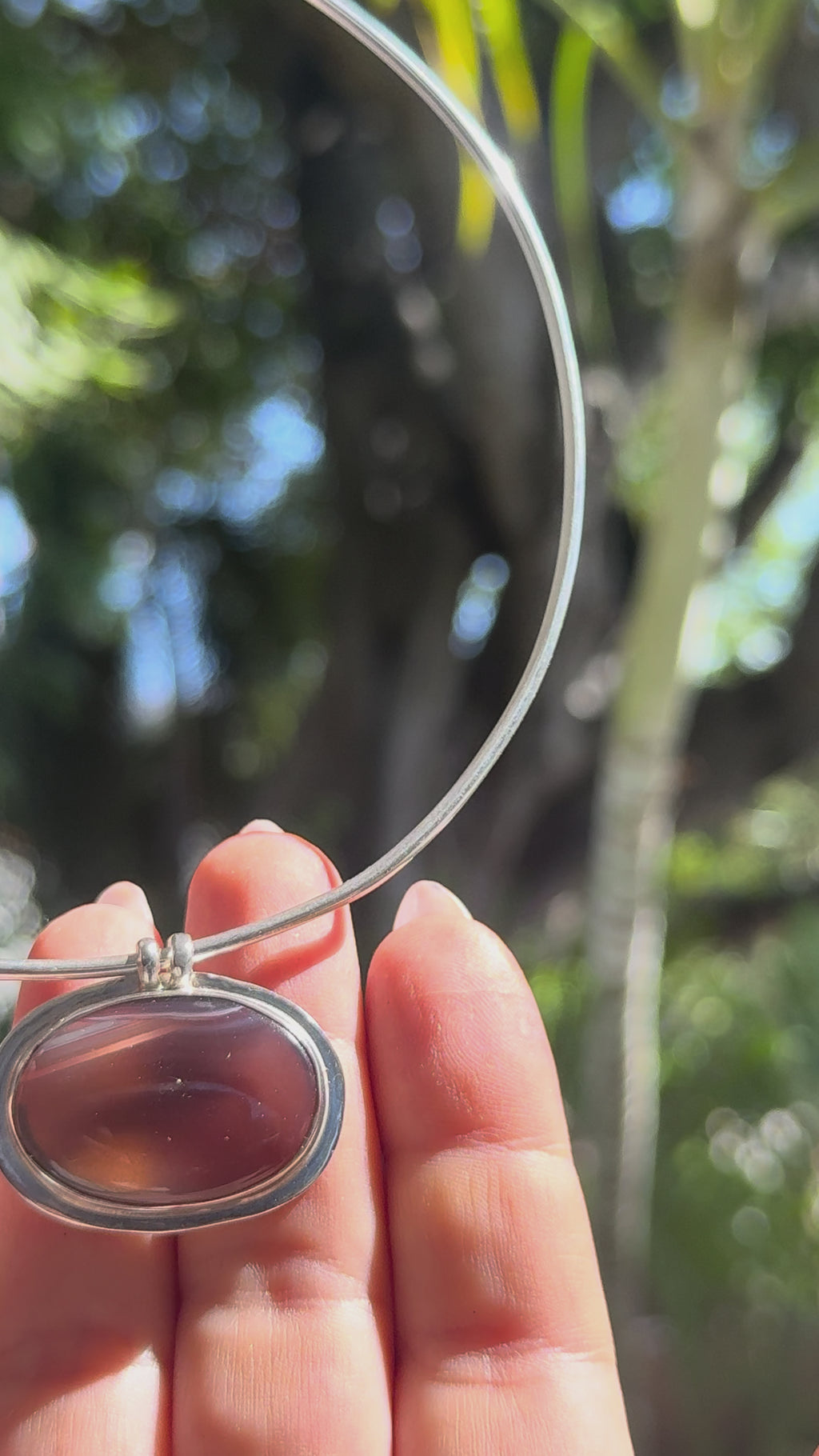Lake Superior Agate Open Back Pendant